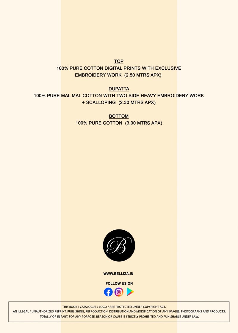 Guzarish Vol 26 By Belliza Cotton Printed Dress Material